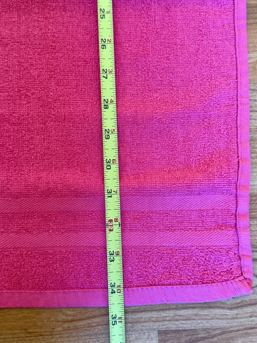 Cotton Bath Sheet Towel With Hanger Solid Fuchsia Pink 19x34.5in Like New Pool